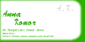 anna komor business card